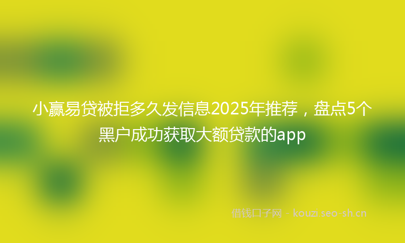 小赢易贷被拒多久发信息2025年推荐，盘点5个黑户成功获取大额贷款的app