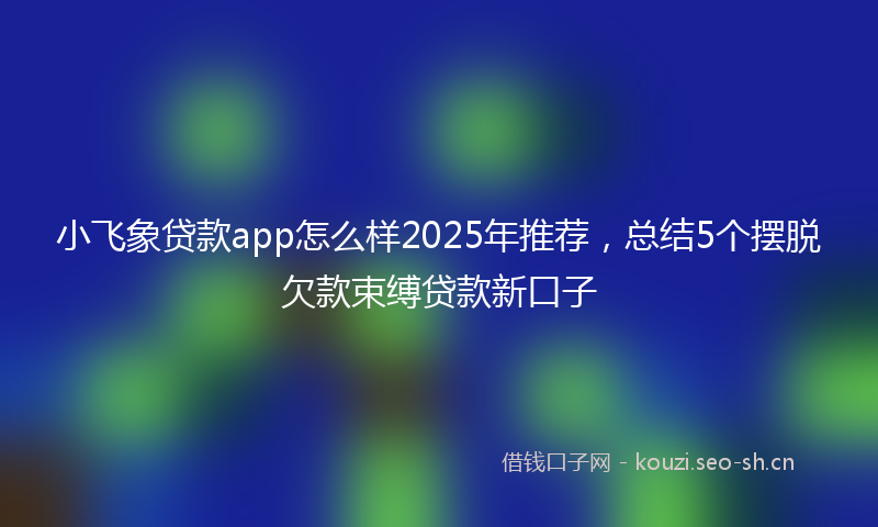 小飞象贷款app怎么样2025年推荐，总结5个摆脱欠款束缚贷款新口子