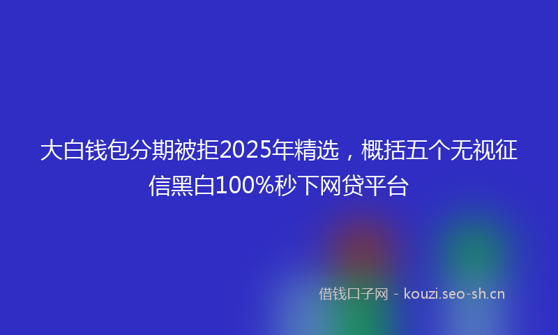 大白钱包分期被拒2025年精选，概括五个无视征信黑白100%秒下网贷平台