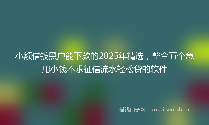 小额借钱黑户能下款的2025年精选，整合五个急用小钱不求征信流水轻松贷的软件