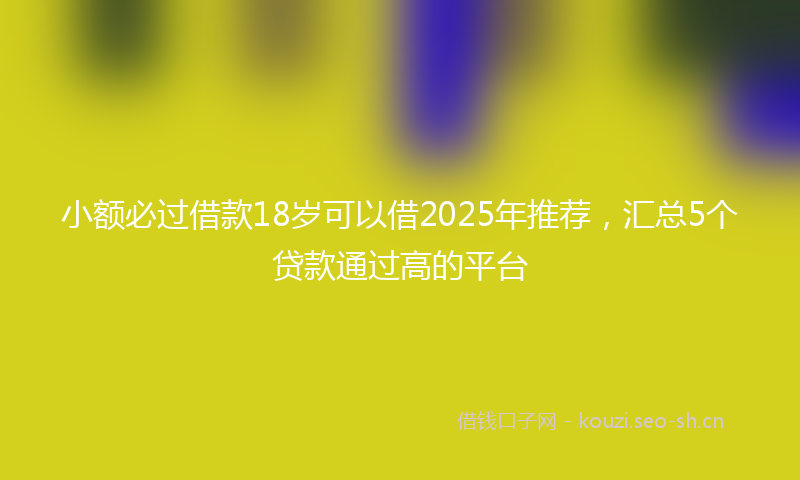 小额必过借款18岁可以借2025年推荐，汇总5个贷款通过高的平台