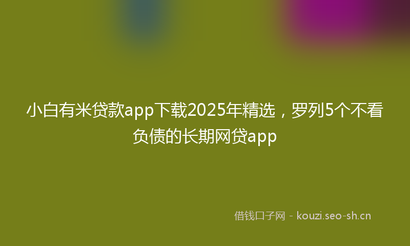小白有米贷款app下载2025年精选，罗列5个不看负债的长期网贷app