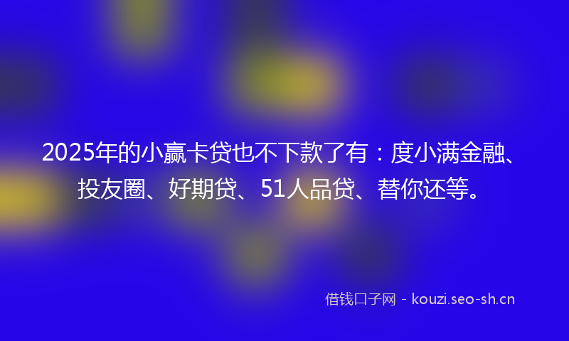 2025年的小赢卡贷也不下款了有：度小满金融、投友圈、好期贷、51人品贷、替你还等。
