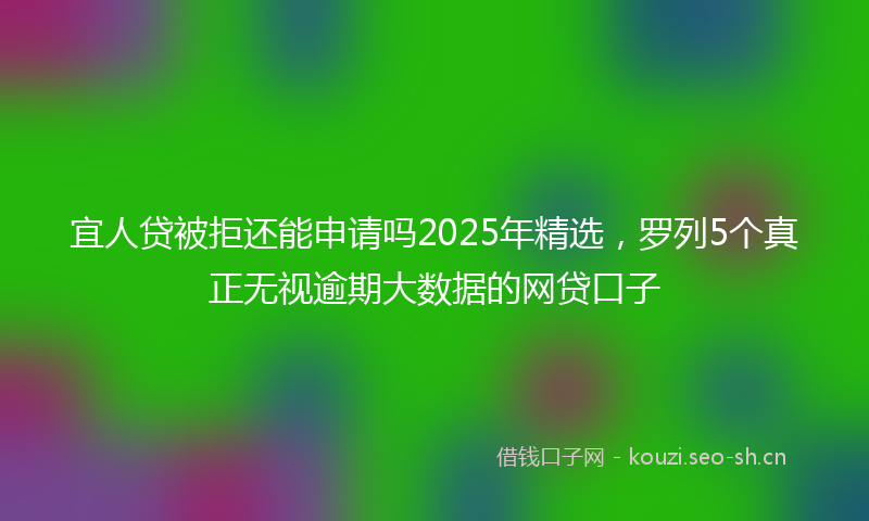 宜人贷被拒还能申请吗2025年精选，罗列5个真正无视逾期大数据的网贷口子