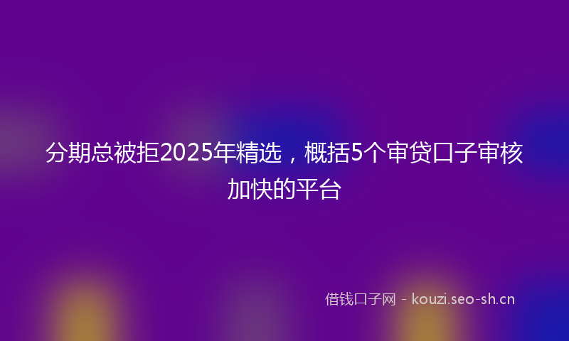 分期总被拒2025年精选，概括5个审贷口子审核加快的平台