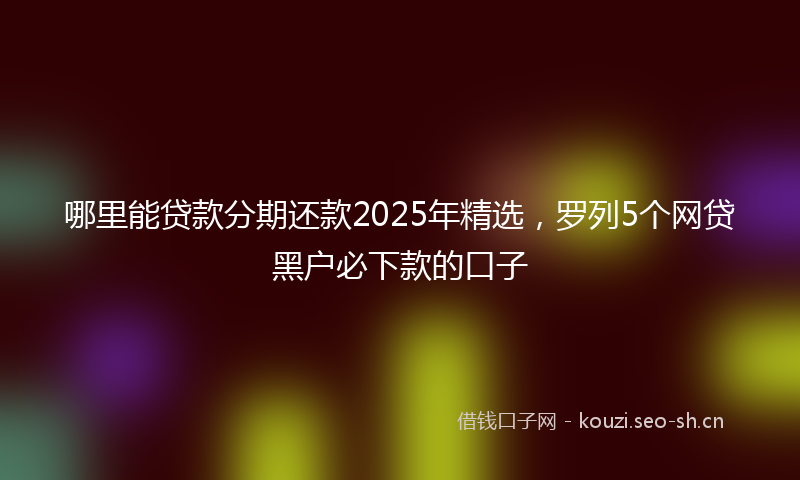 哪里能贷款分期还款2025年精选，罗列5个网贷黑户必下款的口子