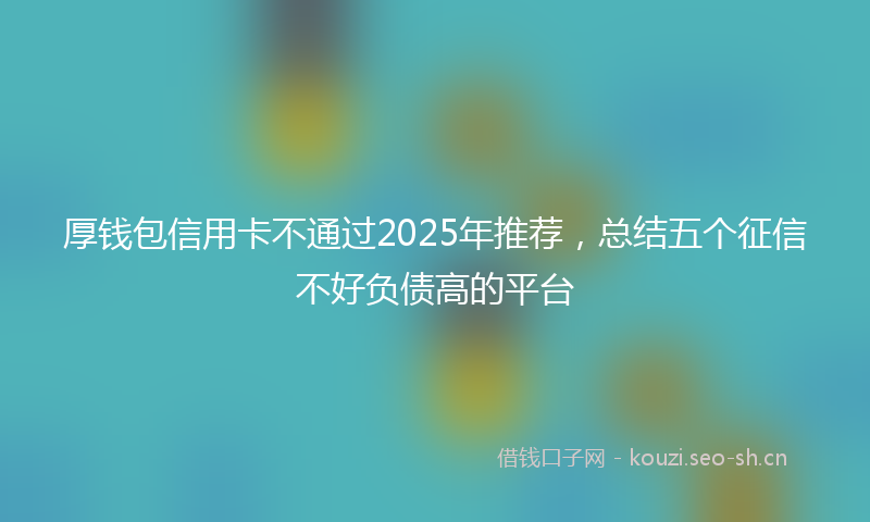 厚钱包信用卡不通过2025年推荐，总结五个征信不好负债高的平台