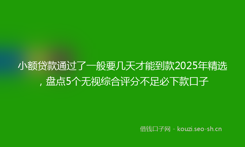 小额贷款通过了一般要几天才能到款2025年精选，盘点5个无视综合评分不足必下款口子