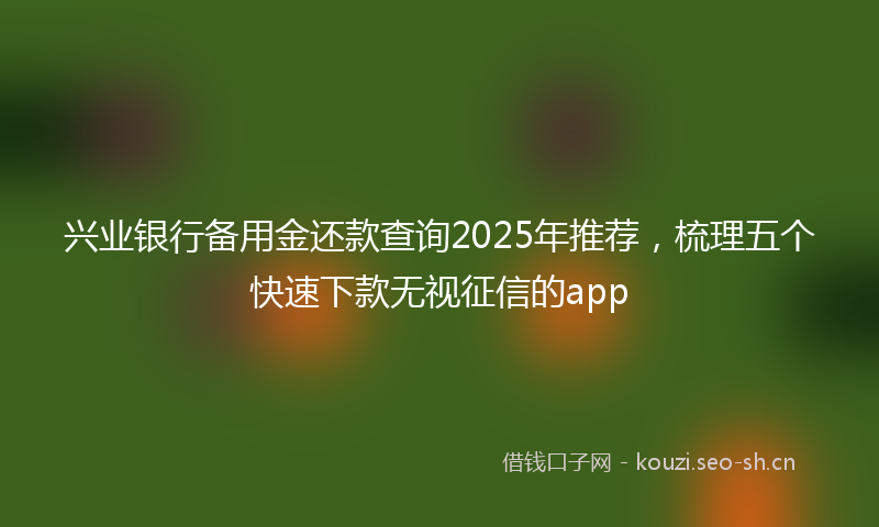 兴业银行备用金还款查询2025年推荐，梳理五个快速下款无视征信的app