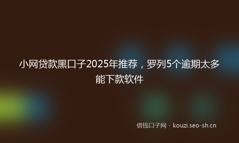 小网贷款黑口子2025年推荐，罗列5个逾期太多能下款软件