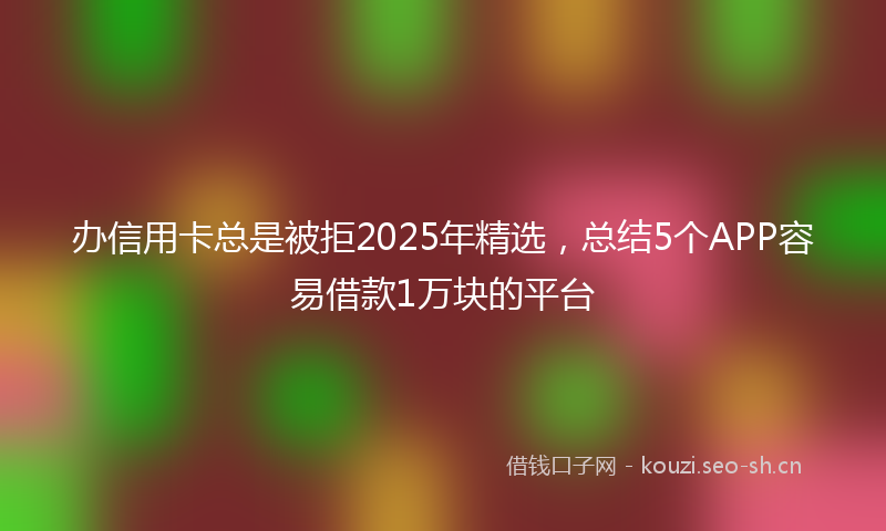 办信用卡总是被拒2025年精选，总结5个APP容易借款1万块的平台