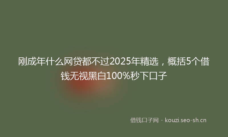 刚成年什么网贷都不过2025年精选,概括5个借钱无视黑白100%秒下口子