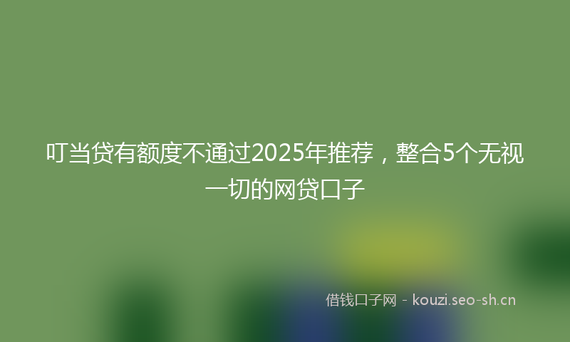 叮当贷有额度不通过2025年推荐，整合5个无视一切的网贷口子