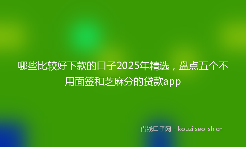 哪些比较好下款的口子2025年精选，盘点五个不用面签和芝麻分的贷款app