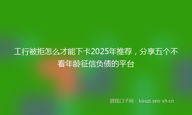 工行被拒怎么才能下卡2025年推荐，分享五个不看年龄征信负债的平台