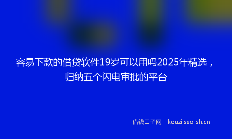 容易下款的借贷软件19岁可以用吗2025年精选，归纳五个闪电审批的平台