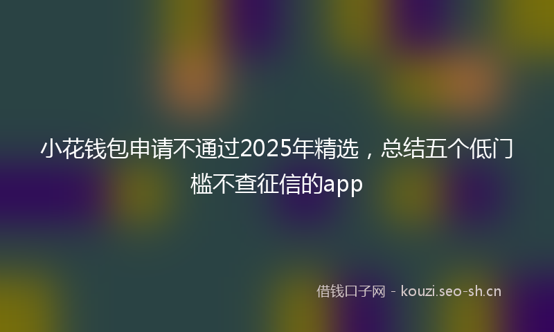 小花钱包申请不通过2025年精选，总结五个低门槛不查征信的app