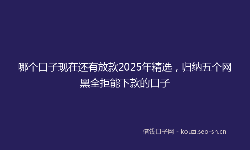 哪个口子现在还有放款2025年精选，归纳五个网黑全拒能下款的口子