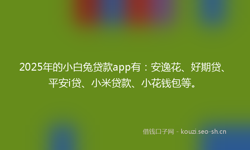 2025年的小白兔贷款app有：安逸花、好期贷、平安i贷、小米贷款、小花钱包等。