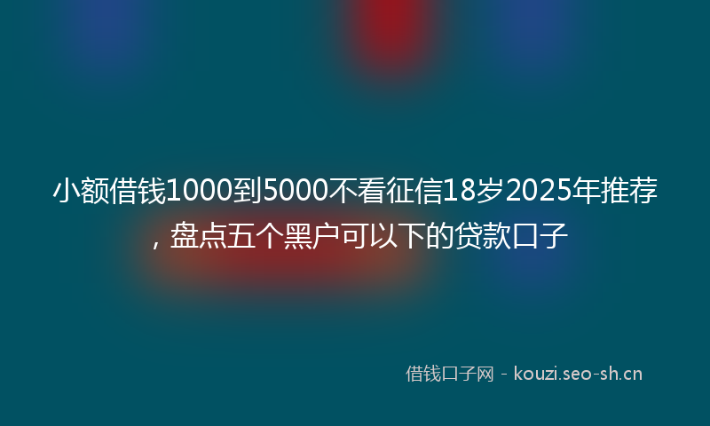 小额借钱1000到5000不看征信18岁2025年推荐,盘点五个黑户可以下的贷款口子
