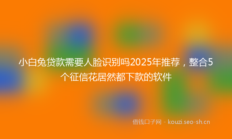 小白兔贷款需要人脸识别吗2025年推荐，整合5个征信花居然都下款的软件