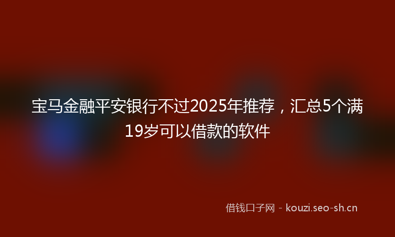 宝马金融平安银行不过2025年推荐，汇总5个满19岁可以借款的软件