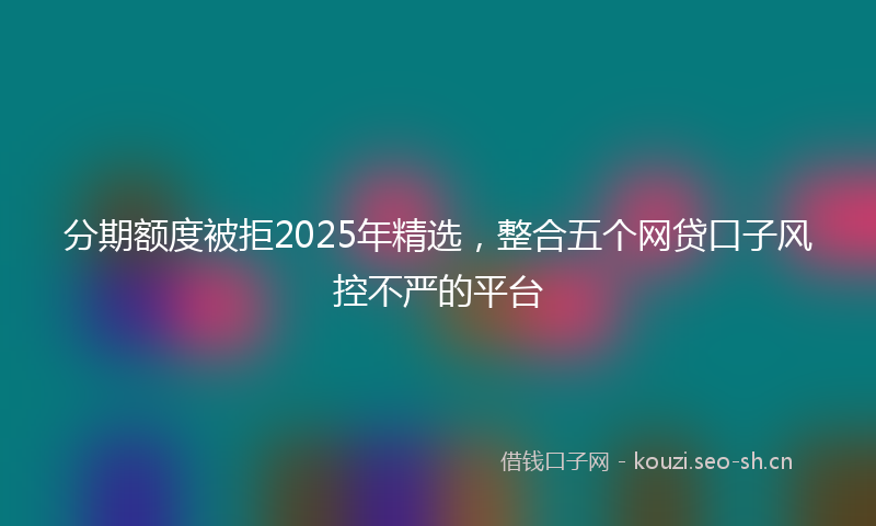分期额度被拒2025年精选，整合五个网贷口子风控不严的平台