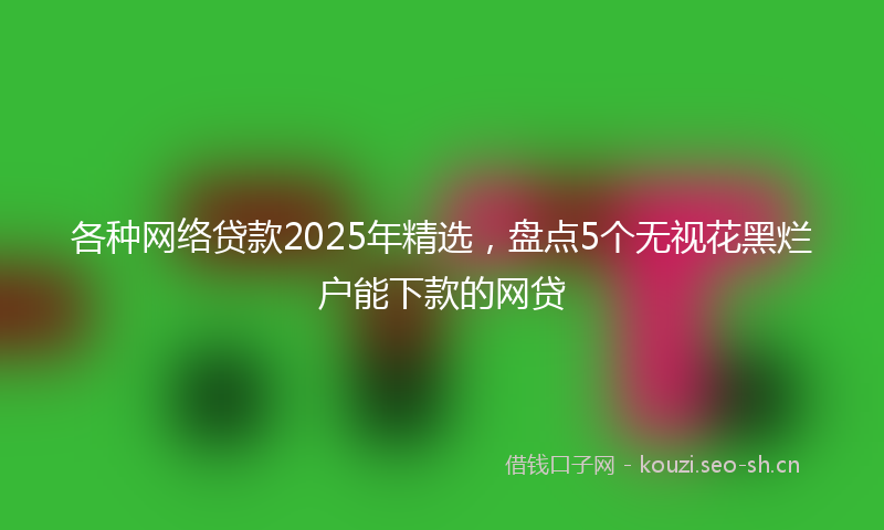 各种网络贷款2025年精选，盘点5个无视花黑烂户能下款的网贷