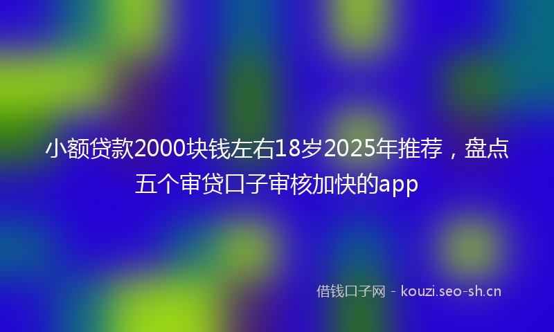 小额贷款2000块钱左右18岁2025年推荐，盘点五个审贷口子审核加快的app