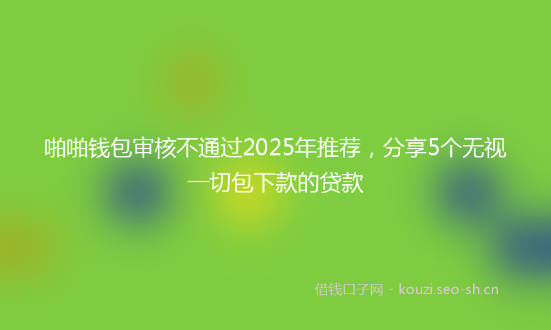 啪啪钱包审核不通过2025年推荐，分享5个无视一切包下款的贷款