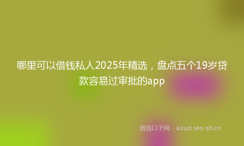哪里可以借钱私人2025年精选，盘点五个19岁贷款容易过审批的app
