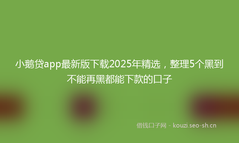小鹅贷app最新版下载2025年精选,整理5个黑到不能再黑都能下款的口子