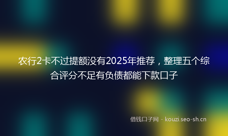 农行2卡不过提额没有2025年推荐，整理五个综合评分不足有负债都能下款口子