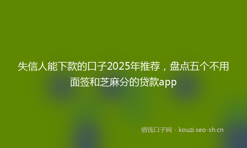失信人能下款的口子2025年推荐，盘点五个不用面签和芝麻分的贷款app