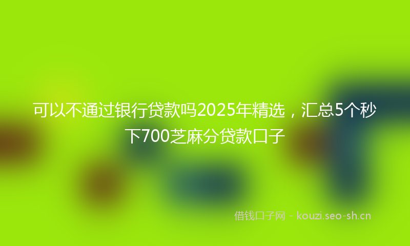 可以不通过银行贷款吗2025年精选，汇总5个秒下700芝麻分贷款口子