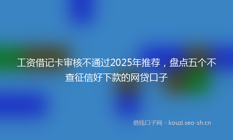 工资借记卡审核不通过2025年推荐，盘点五个不查征信好下款的网贷口子