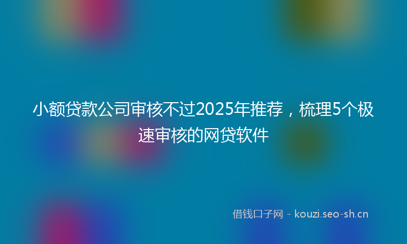 小额贷款公司审核不过2025年推荐，梳理5个极速审核的网贷软件