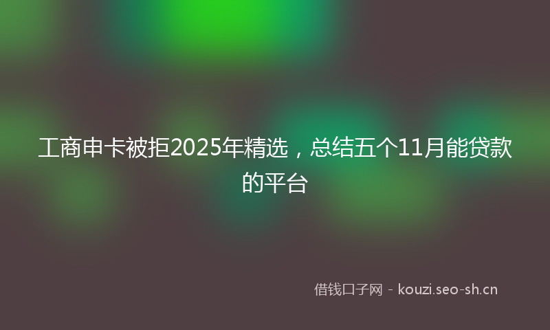 工商申卡被拒2025年精选，总结五个11月能贷款的平台