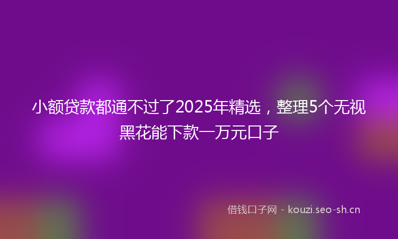 小额贷款都通不过了2025年精选，整理5个无视黑花能下款一万元口子