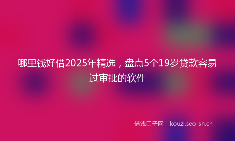哪里钱好借2025年精选，盘点5个19岁贷款容易过审批的软件
