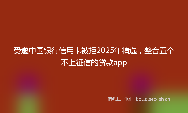 受邀中国银行信用卡被拒2025年精选，整合五个不上征信的贷款app