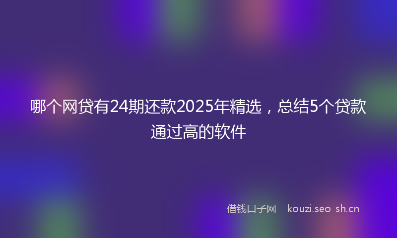哪个网贷有24期还款2025年精选，总结5个贷款通过高的软件