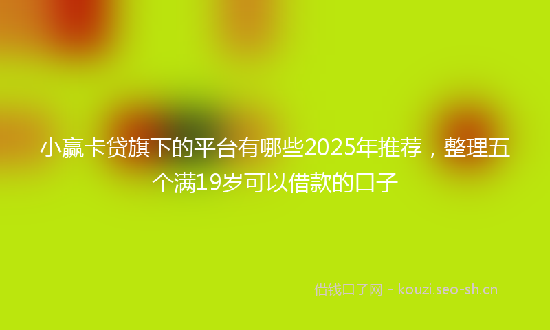 小赢卡贷旗下的平台有哪些2025年推荐,整理五个满19岁可以借款的口子
