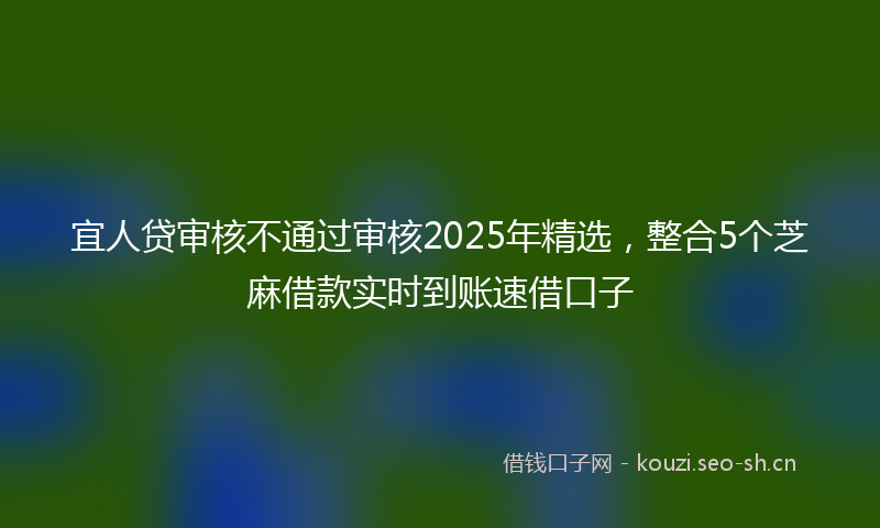 宜人贷审核不通过审核2025年精选，整合5个芝麻借款实时到账速借口子