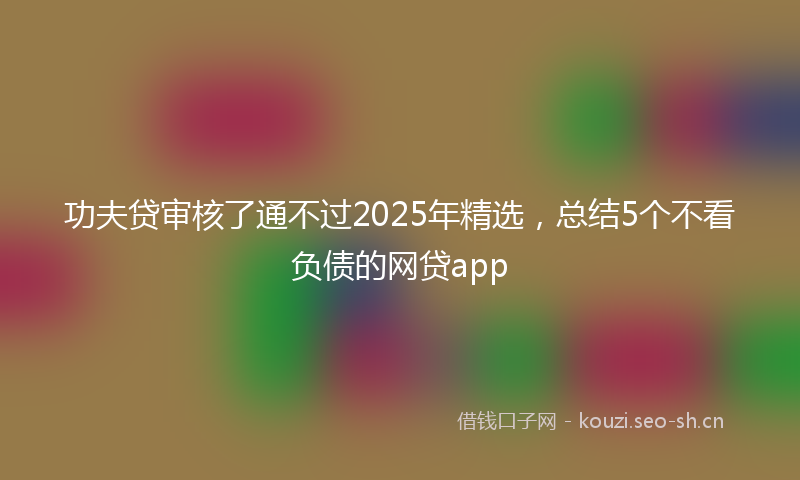 功夫贷审核了通不过2025年精选，总结5个不看负债的网贷app