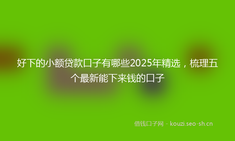 好下的小额贷款口子有哪些2025年精选，梳理五个最新能下来钱的口子