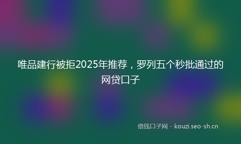 唯品建行被拒2025年推荐，罗列五个秒批通过的网贷口子