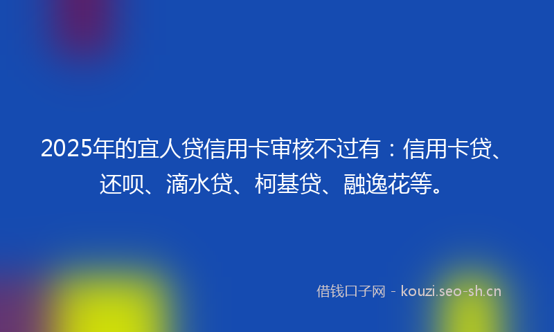 2025年的宜人贷信用卡审核不过有：信用卡贷、还呗、滴水贷、柯基贷、融逸花等。