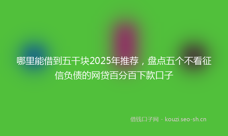 哪里能借到五干块2025年推荐，盘点五个不看征信负债的网贷百分百下款口子