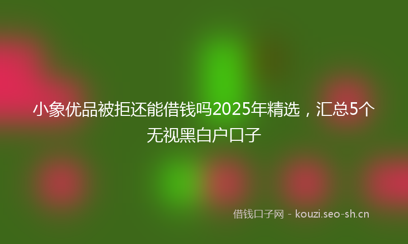 小象优品被拒还能借钱吗2025年精选，汇总5个无视黑白户口子